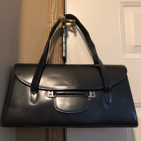 HOLIDAY SALE:Authentic Black BALLY Genuine Leather Shoulder Bag (Crease at Back) - Picture 1 of 8